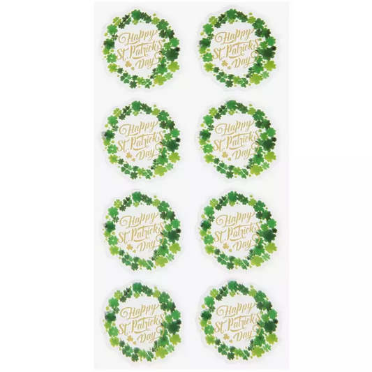 HL St Patricks Craft Supply - 3-D Shamrock Stickers 8pc Set