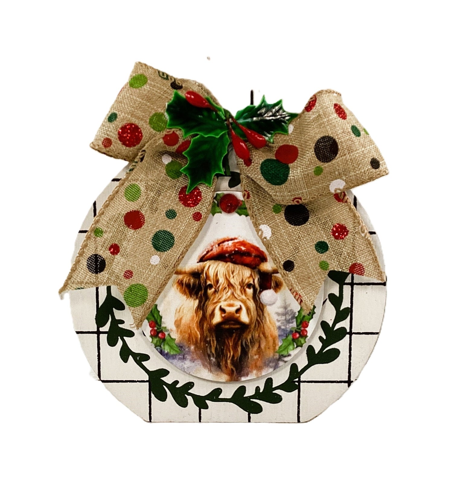 AGD Christmas Decor - Highland Cow Wood Chunky Wood Bulb Sitter 3pc