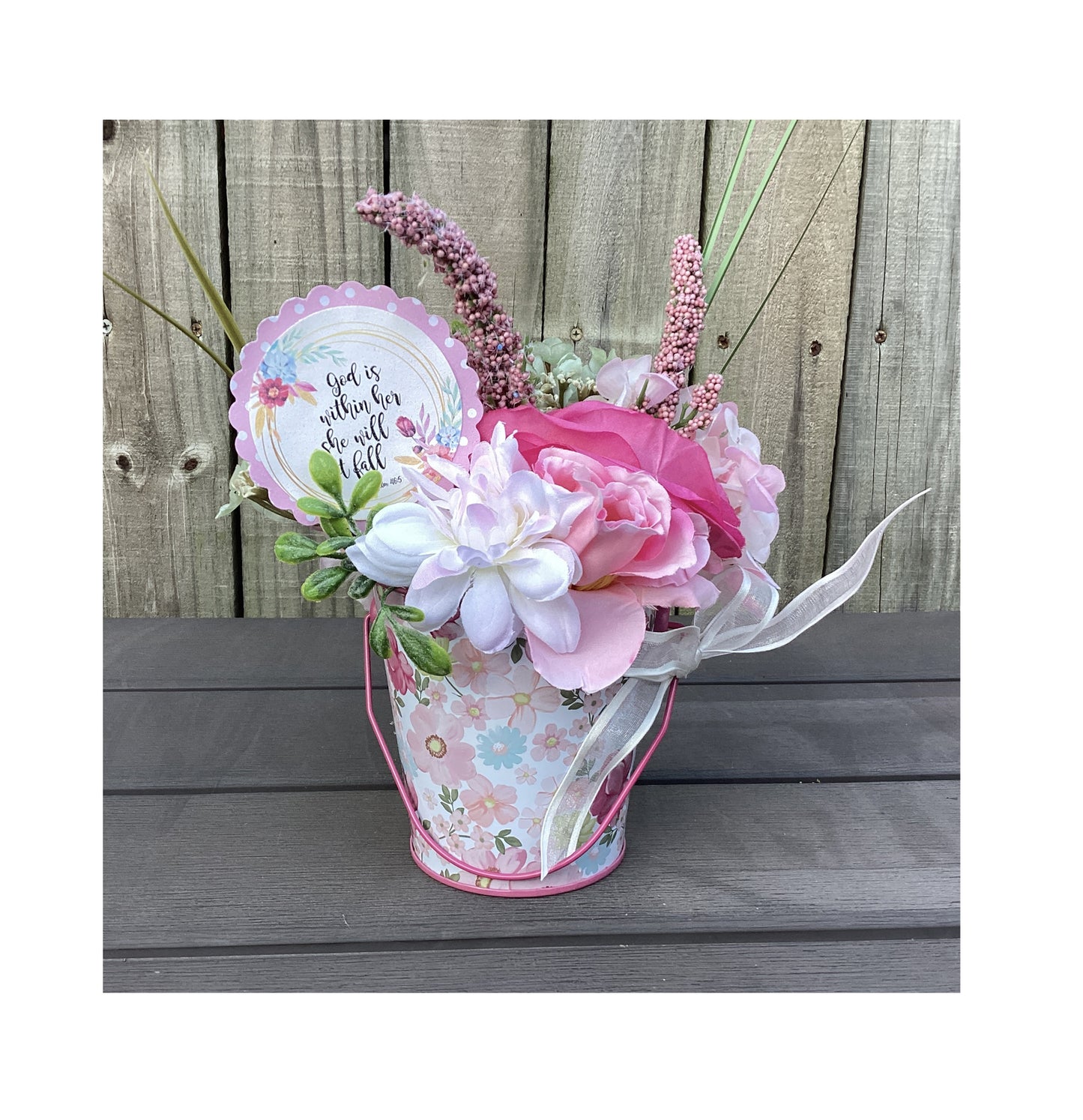AGD Spring Decor - Mother's Day Psalm 46:5 Floral Display