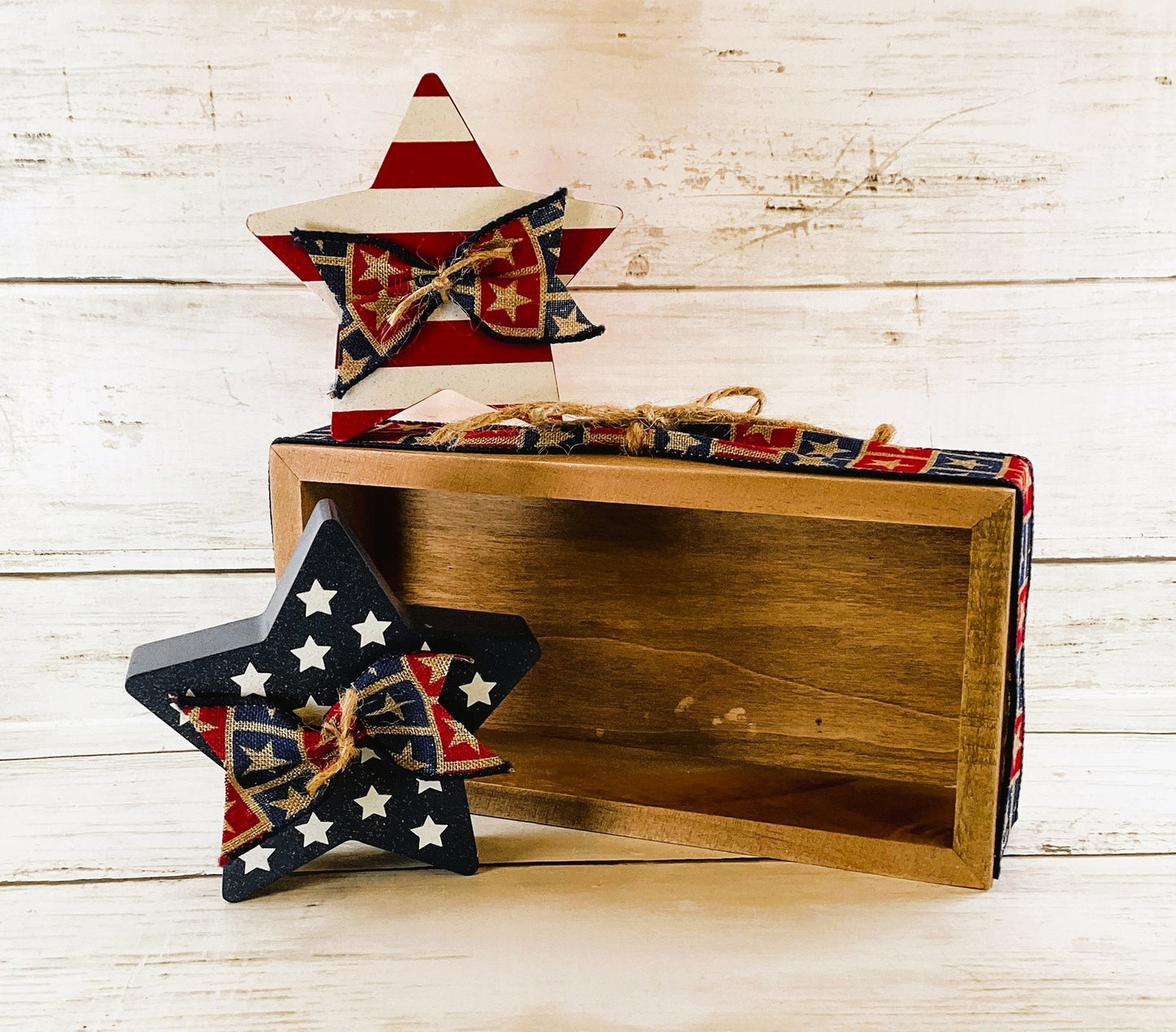 AGD Patriotic Decor - Stars & Stripes Forever Prim Box Sign 3pc Set