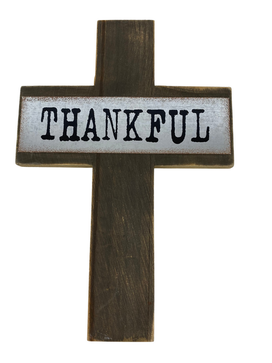 HL Fall Decor - Robert Stanley Prim Thankful Farmhouse Cross