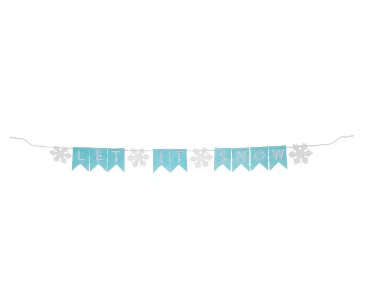 HL Christmas Decor - Felt Winter Let It Snow Mini Small Banner Garland