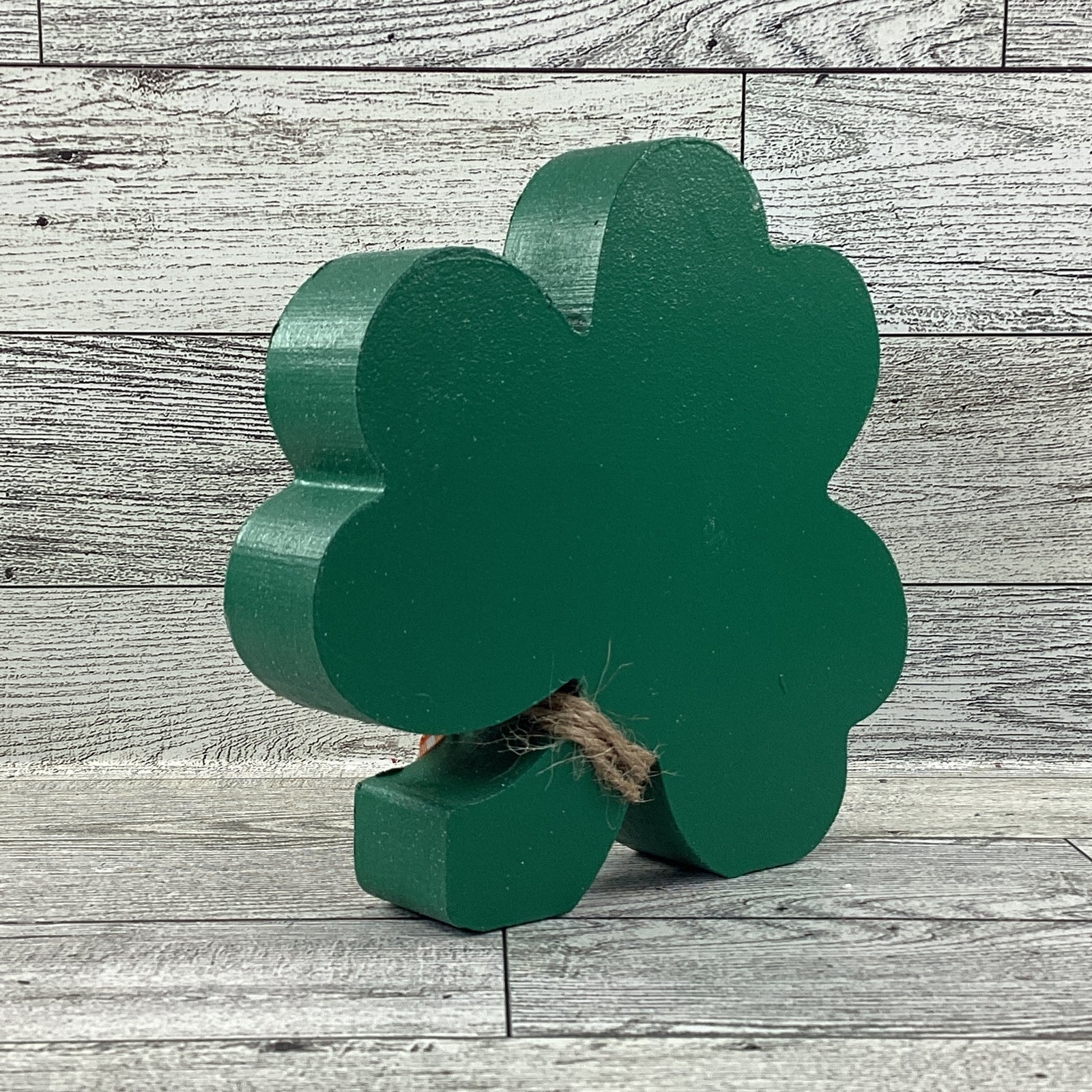 AGD Saint Patrick Decor - Irish Gnome Chunky Wood Shamrock Sitter
