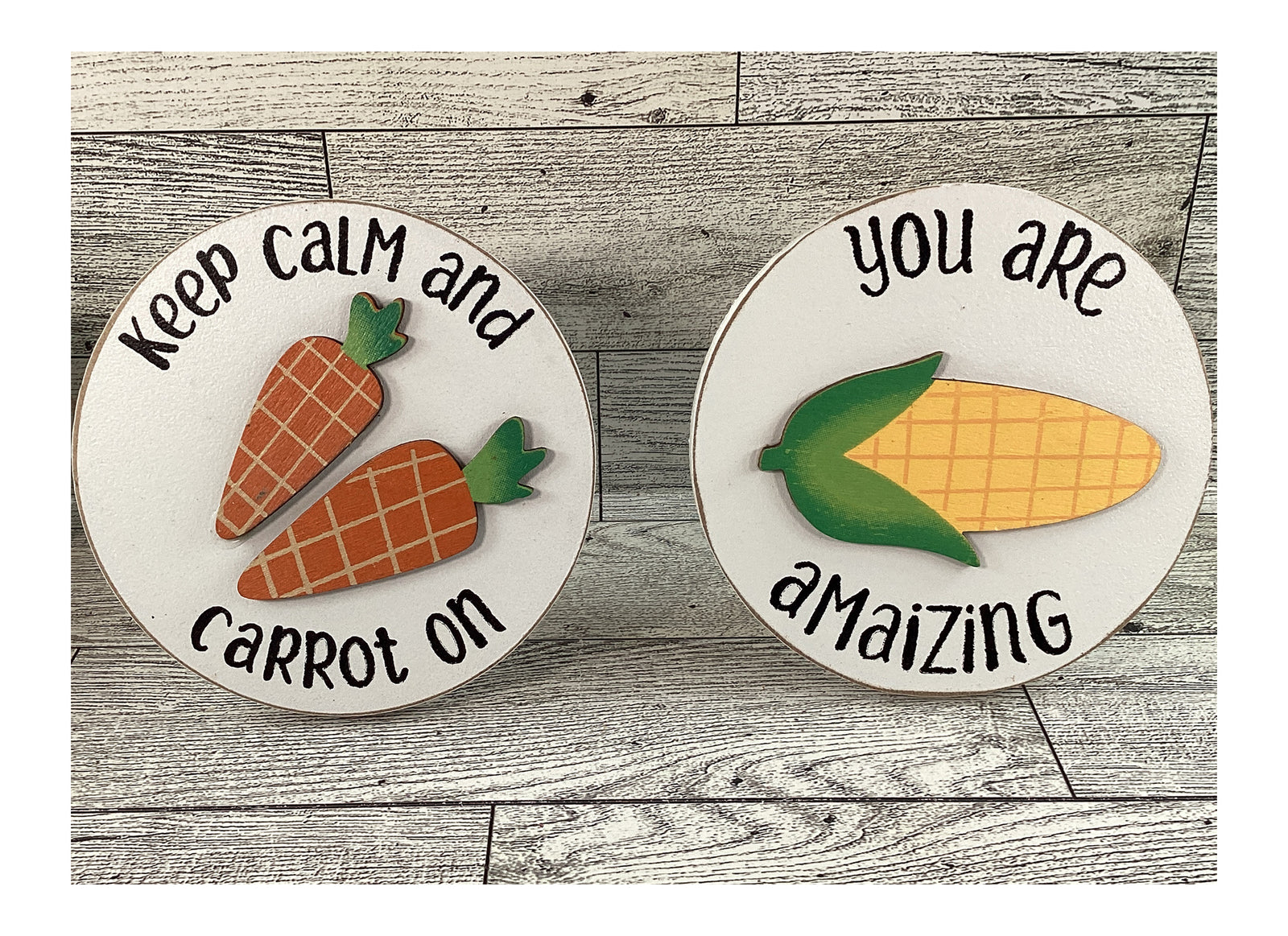 AGD Fall Decor - Chunky Wood Truck Corn Carrot Tier Tray Bundle 5pc Set