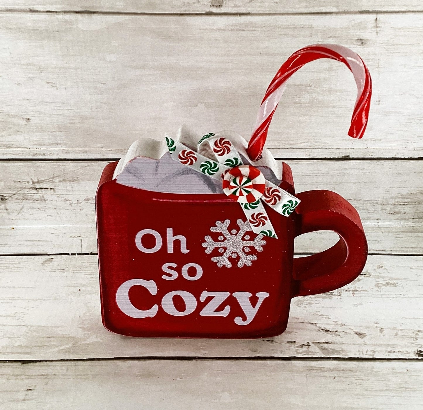 AGD Christmas Decor - Peppermint Candy Hot Cocoa Theme Bar Tier Tray 3pc