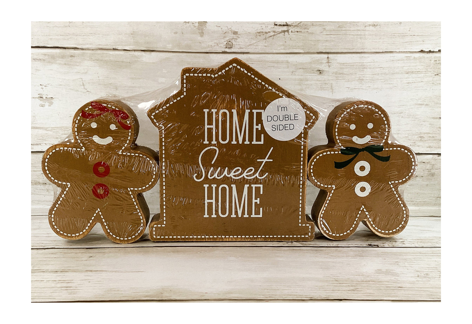 Adams Christmas Decor - Gingerbread Boy Girl House 3pc Set