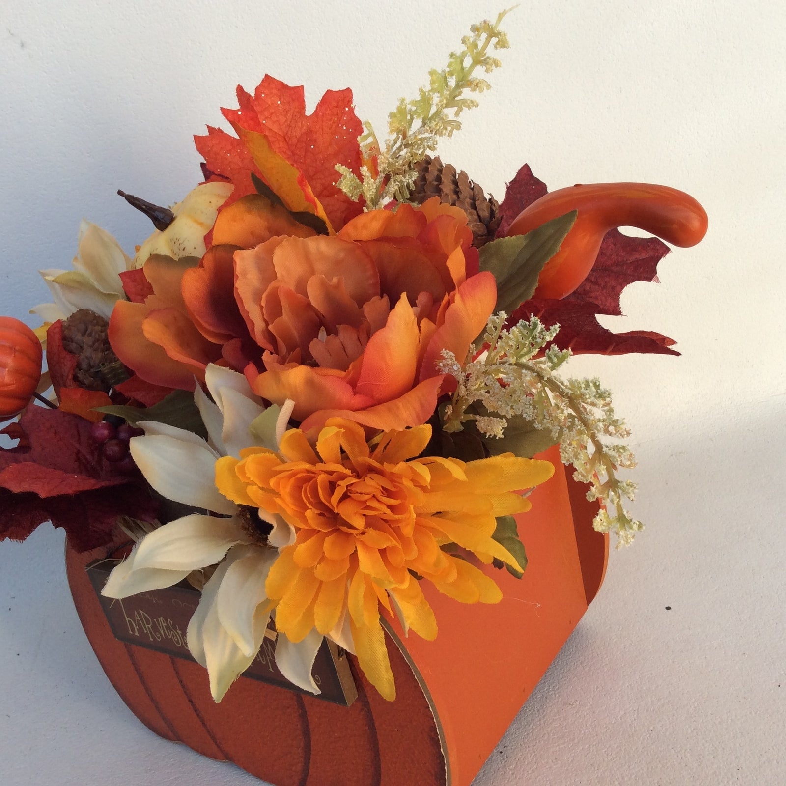 AGD Fall Decor - Harvest To Remember Pumpkin Artificial Floral Display