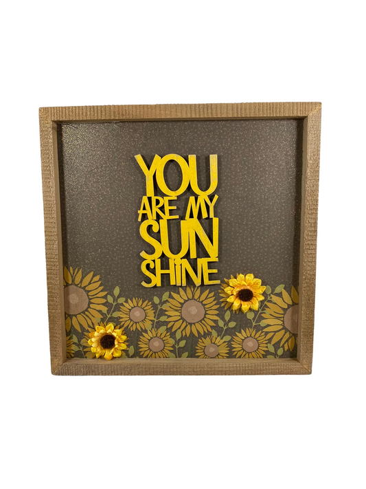 AGD Fall Decor - Sunshine Sunflowers Gather Reversible Inset Box Sign