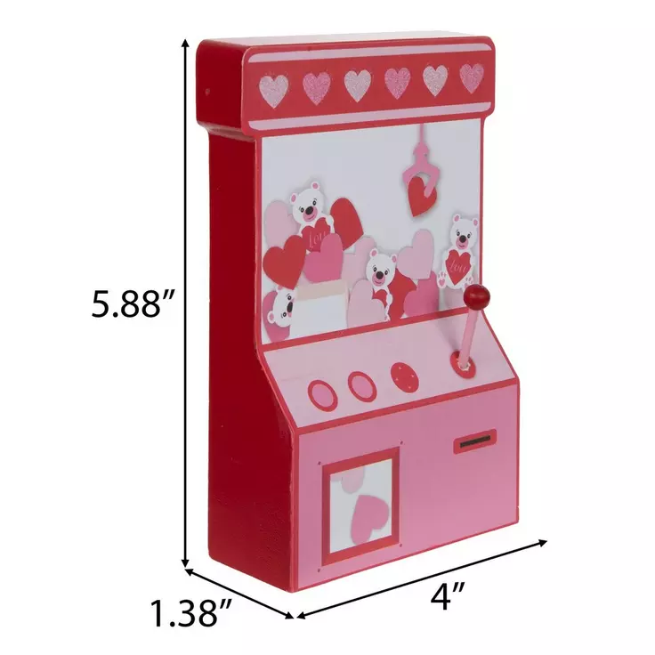 HL Valentines Decor - 80's Pinball Arcade Game Chunky Wood Sitters 2pc