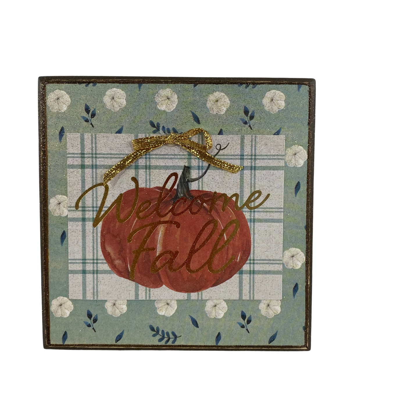 AGD Fall Decor - Welcome Fall Thanksgiving Reversible Wood Block Sign