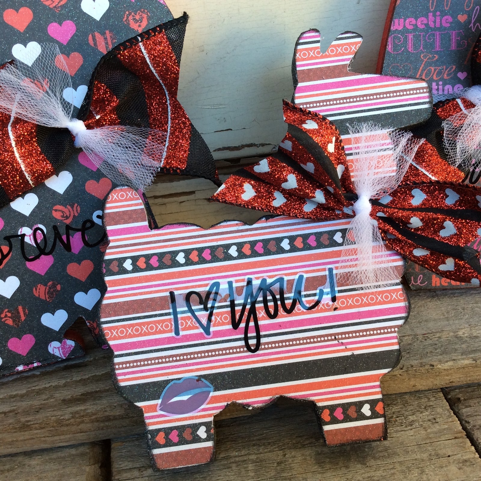 AGD Valentines Decor - Together Forever Love You Llama Dog Cat 3pc