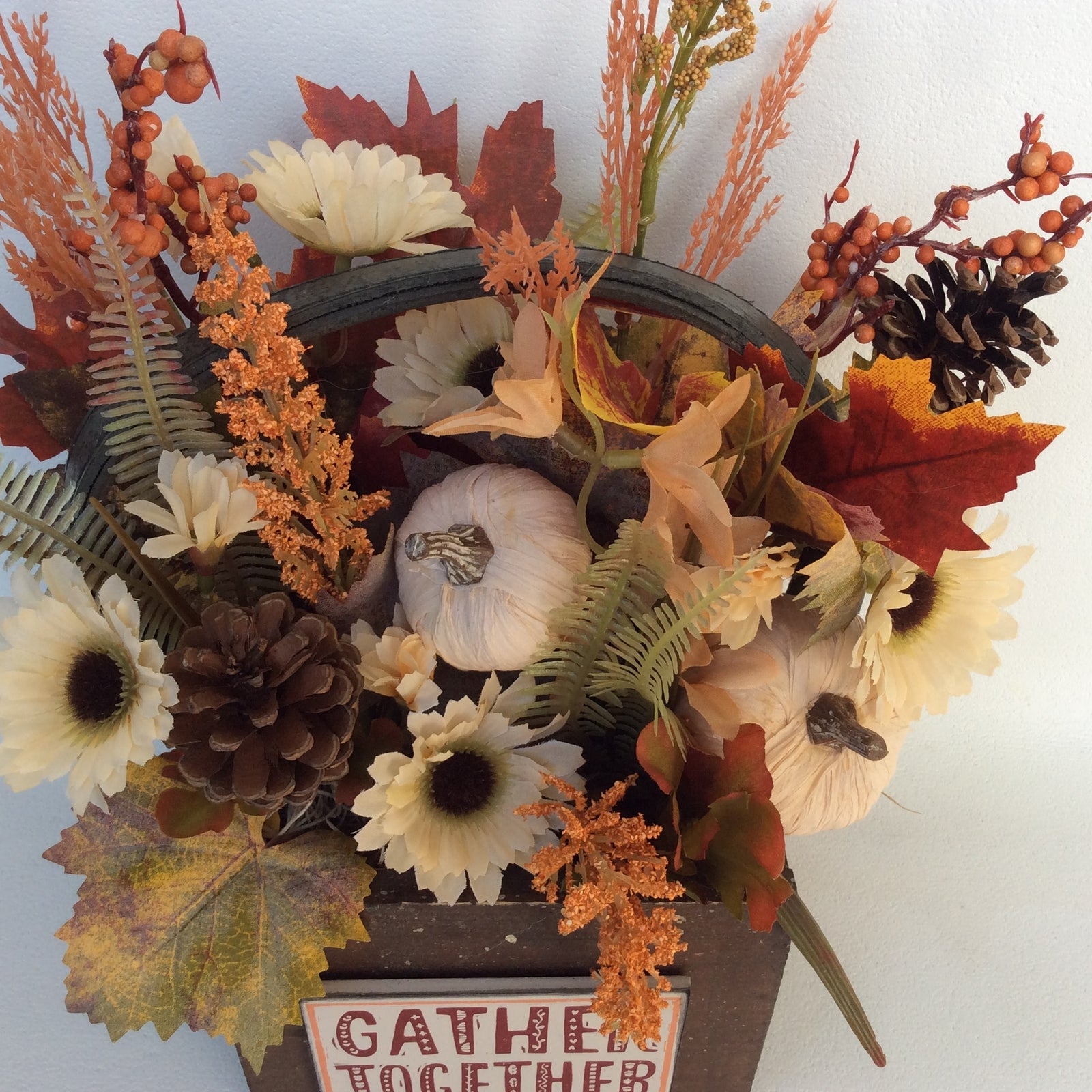 AGD Fall Decor -  Farmhouse Gather Together Floral Flower Box Display