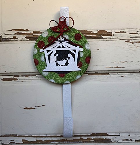 AGD Christmas Decor - Designer Nativity Bulb Wreath Door Hanger