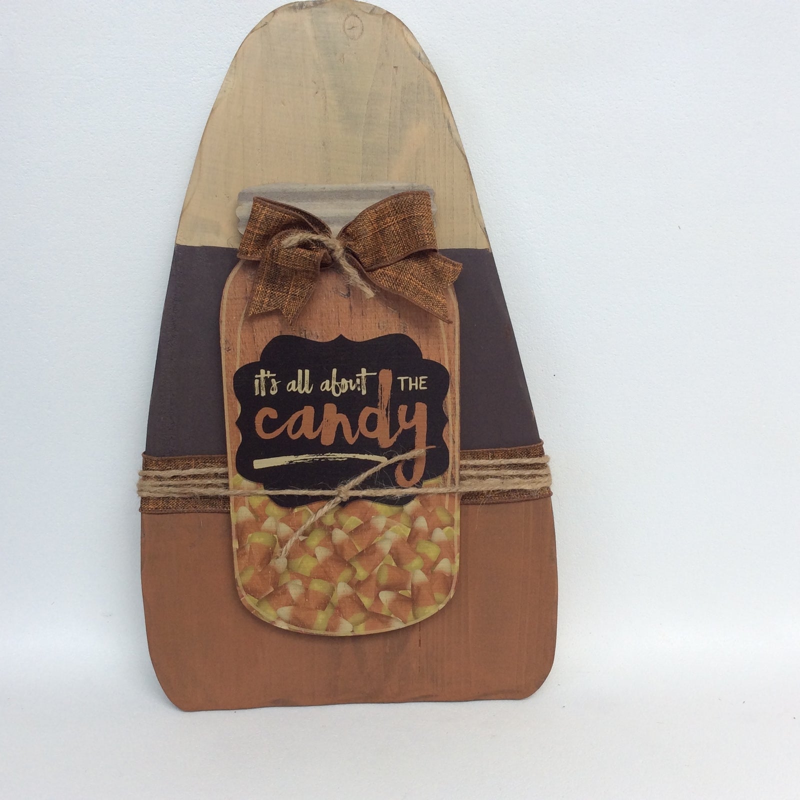 GD Fall Decor -  It's All About the Candy Corn Door Hanger Sign