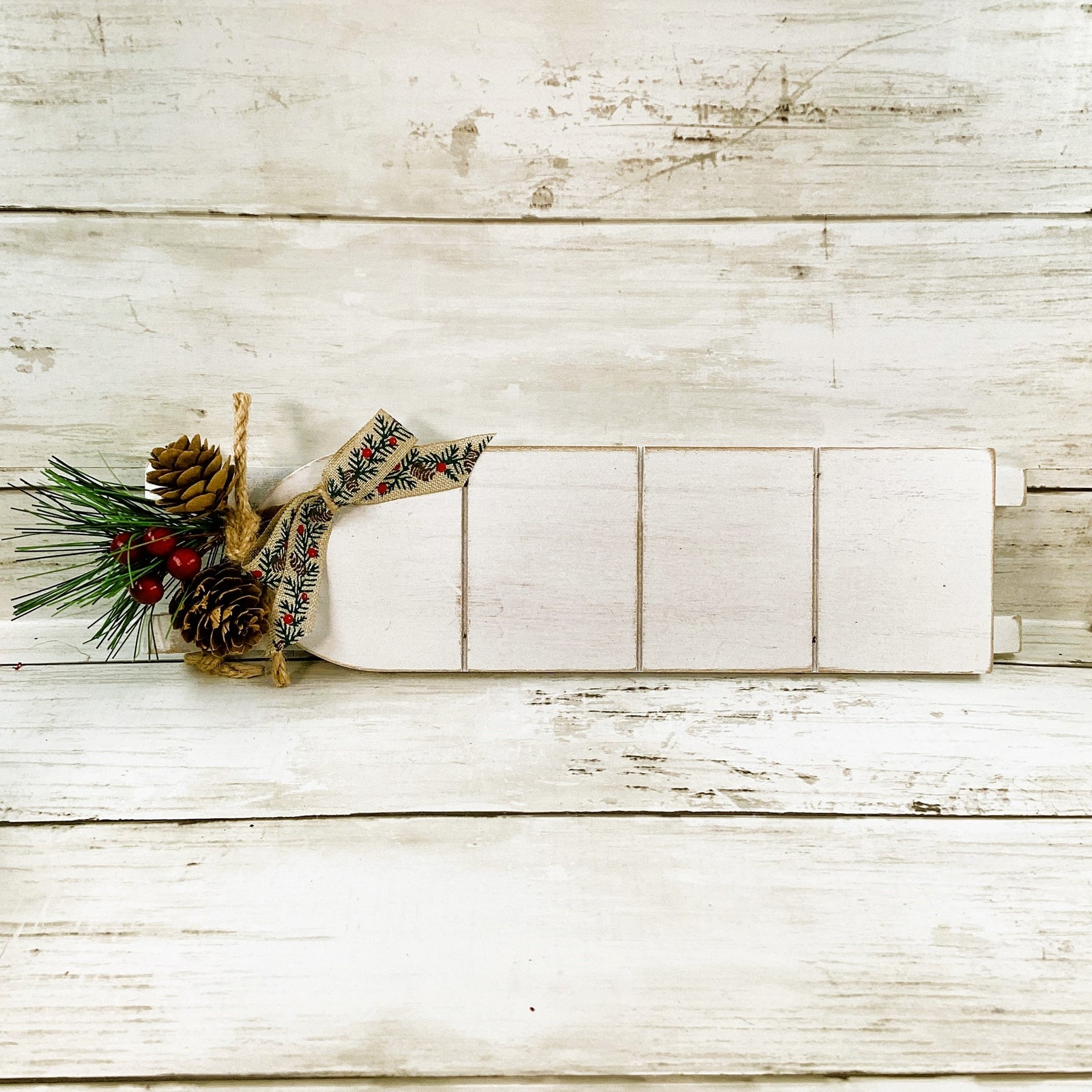 AGD Christmas Decor - Farmhouse Let It Snow Snowflake Sled 2pc Set