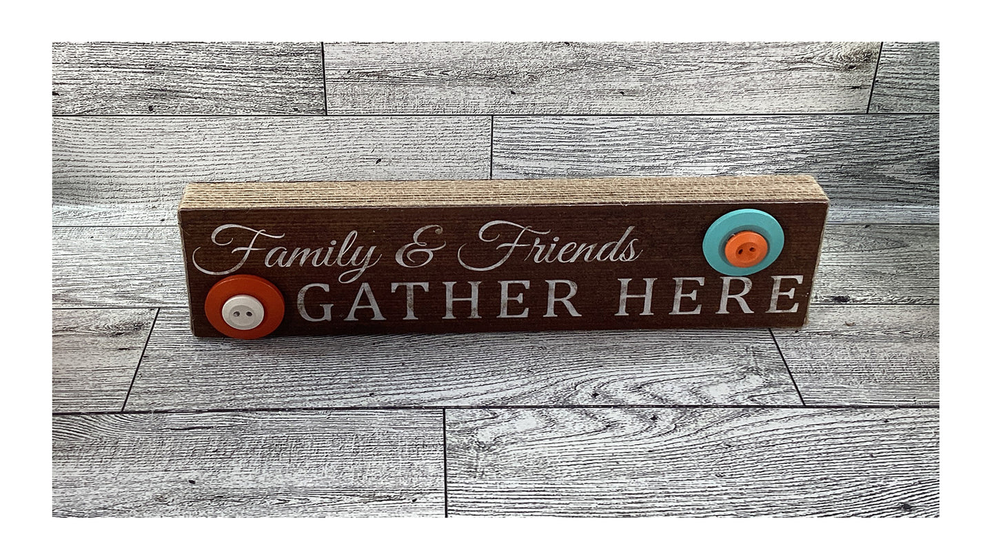 AGD Fall Decor - Gather Here Sign Chunky Whimsy Pumpkins 4pc Set