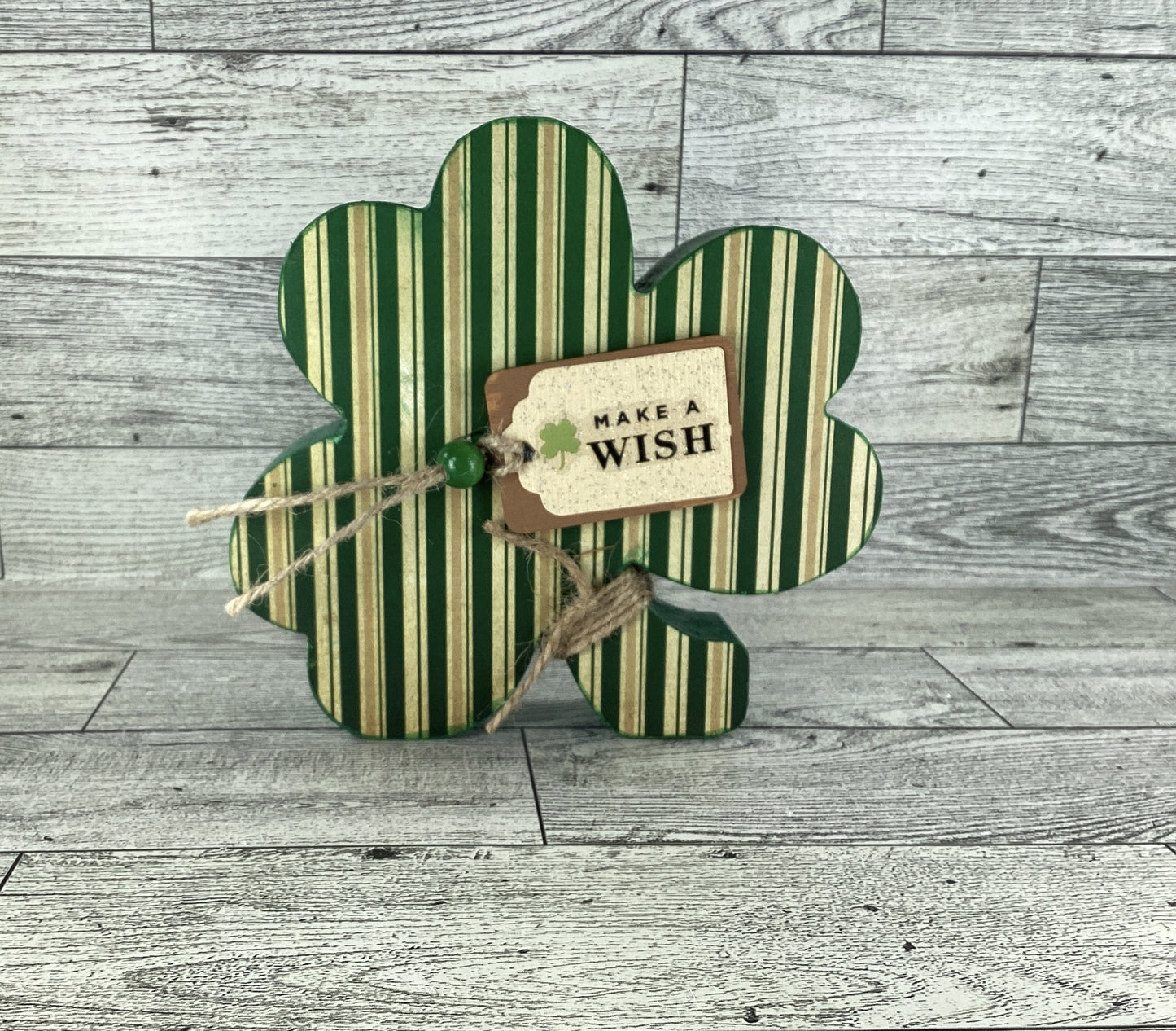 AGD Saint Patrick Decor - Chunky Wood Shamrock Sitter 3pc Set