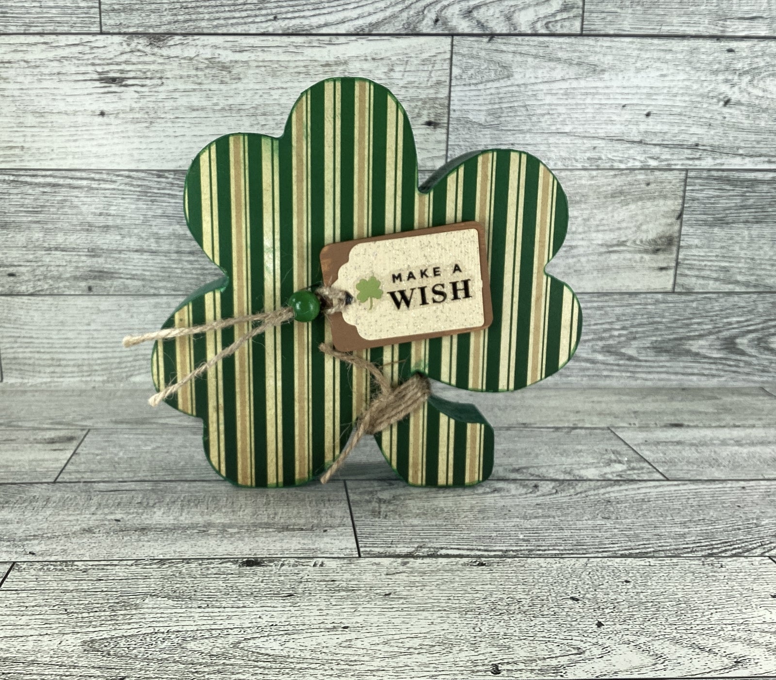 AGD Saint Patrick Decor - Chunky Wood Shamrock Sitter 3pc Set