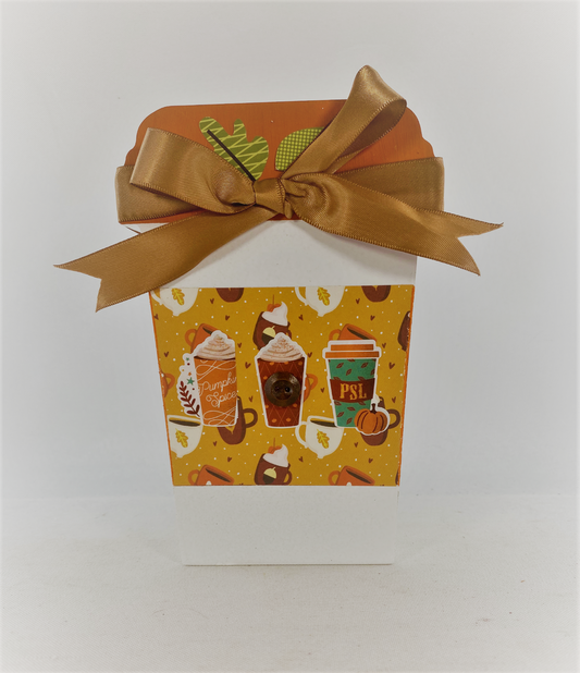 AGD Fall Decor - Pumpkin Spice To Go Coffee Chunky Wood Tabletop Sitter