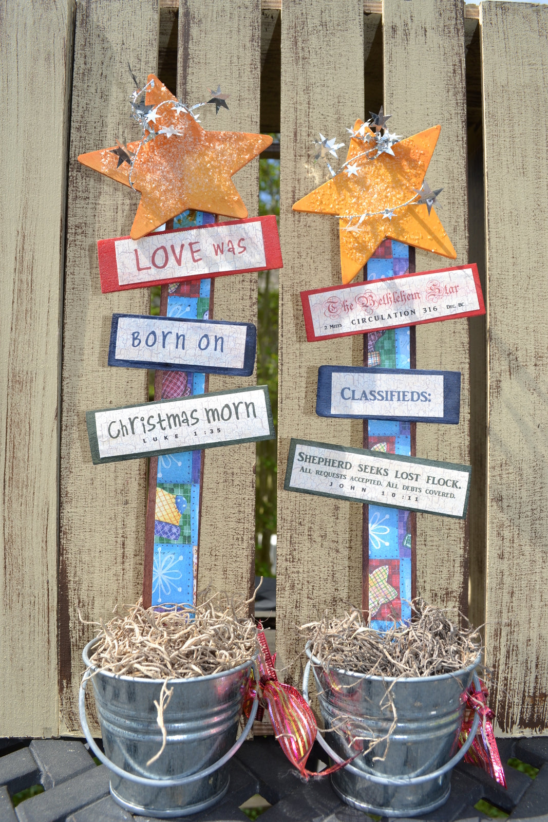  AGD CHRISTmas Decor - Prim Bethlehem Stable - PSP #3 2pc. Set