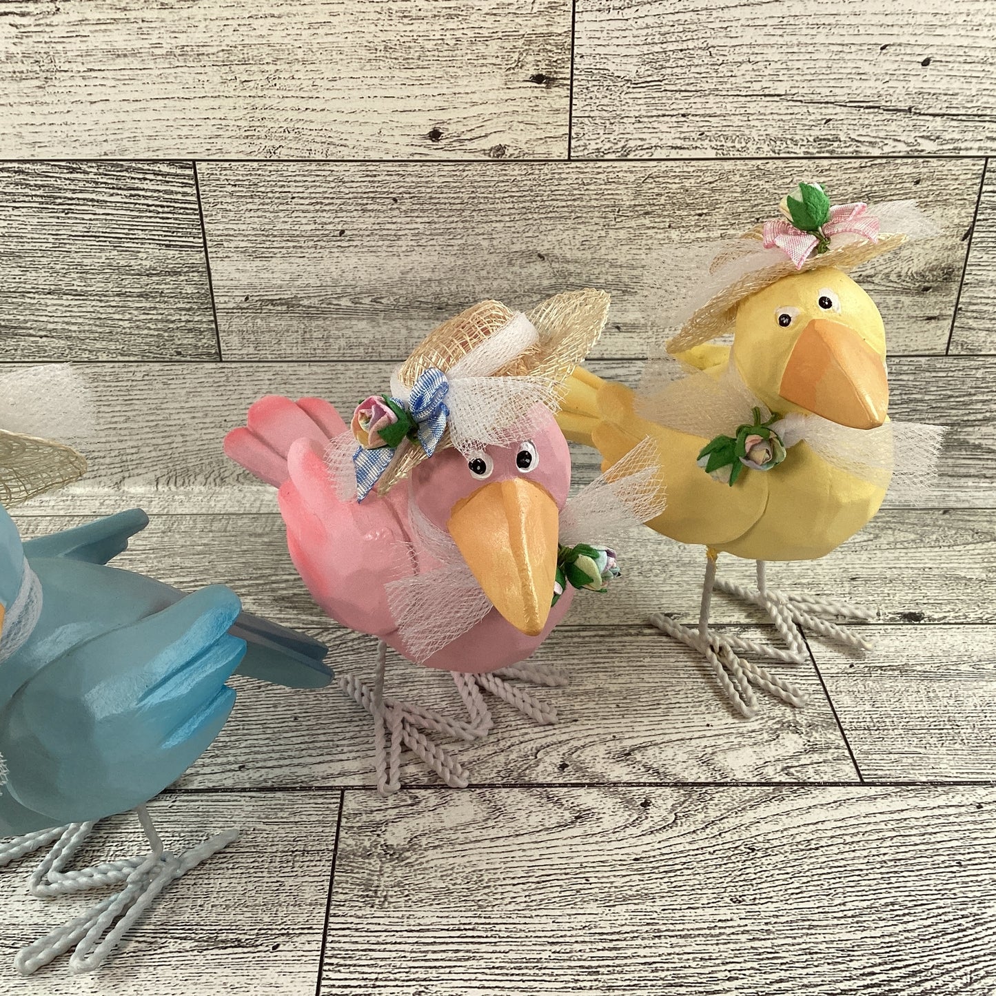 AGD Easter Decor - Spring Pastel Judgemental Crows with Hats 3pc