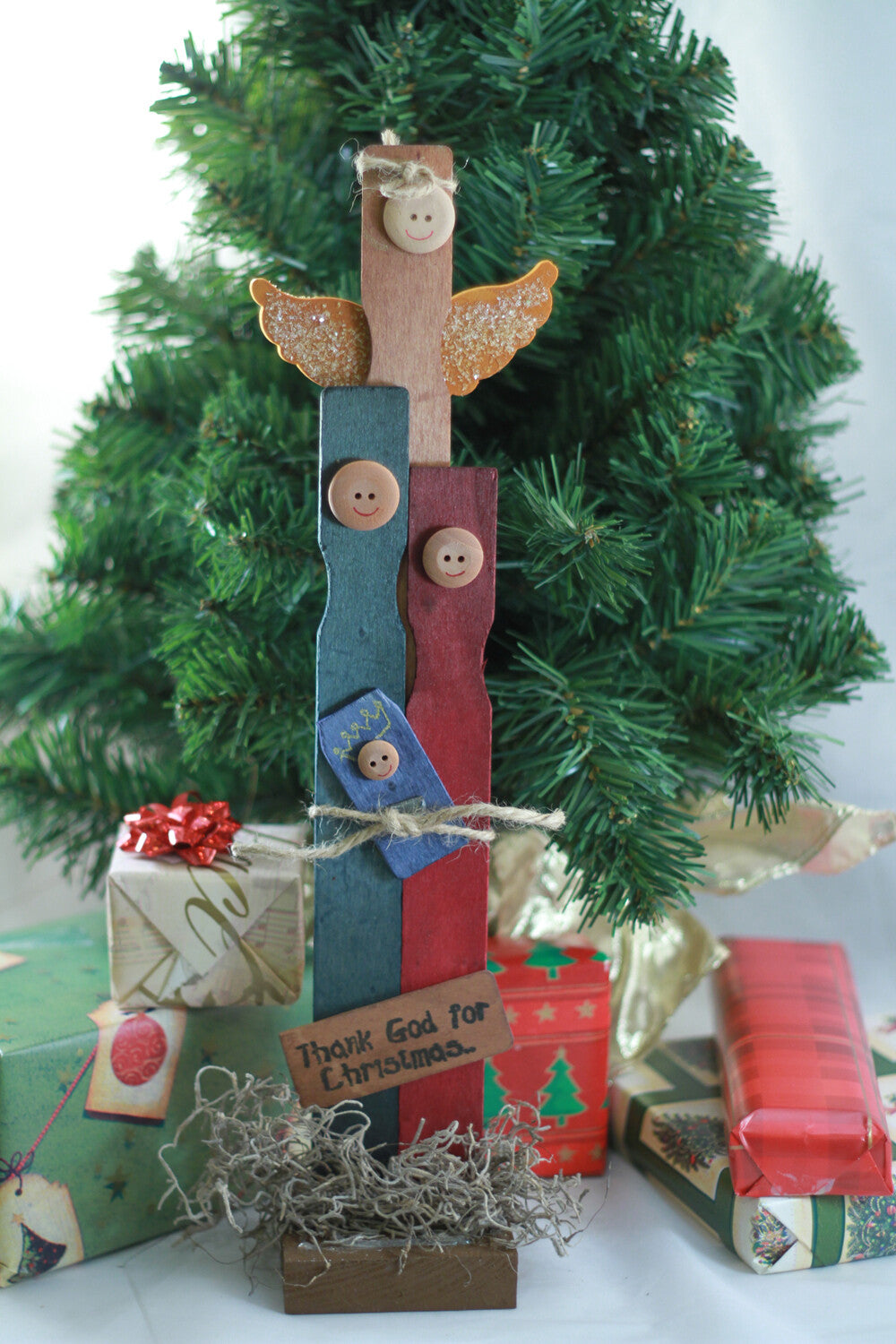 AGD CHRISTmas Decor - Prim Wood Thank God for Christmas #PSN-05