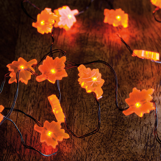 PBK Fall Decor - LED Micro Harvest Leaves Lights Battery Operated