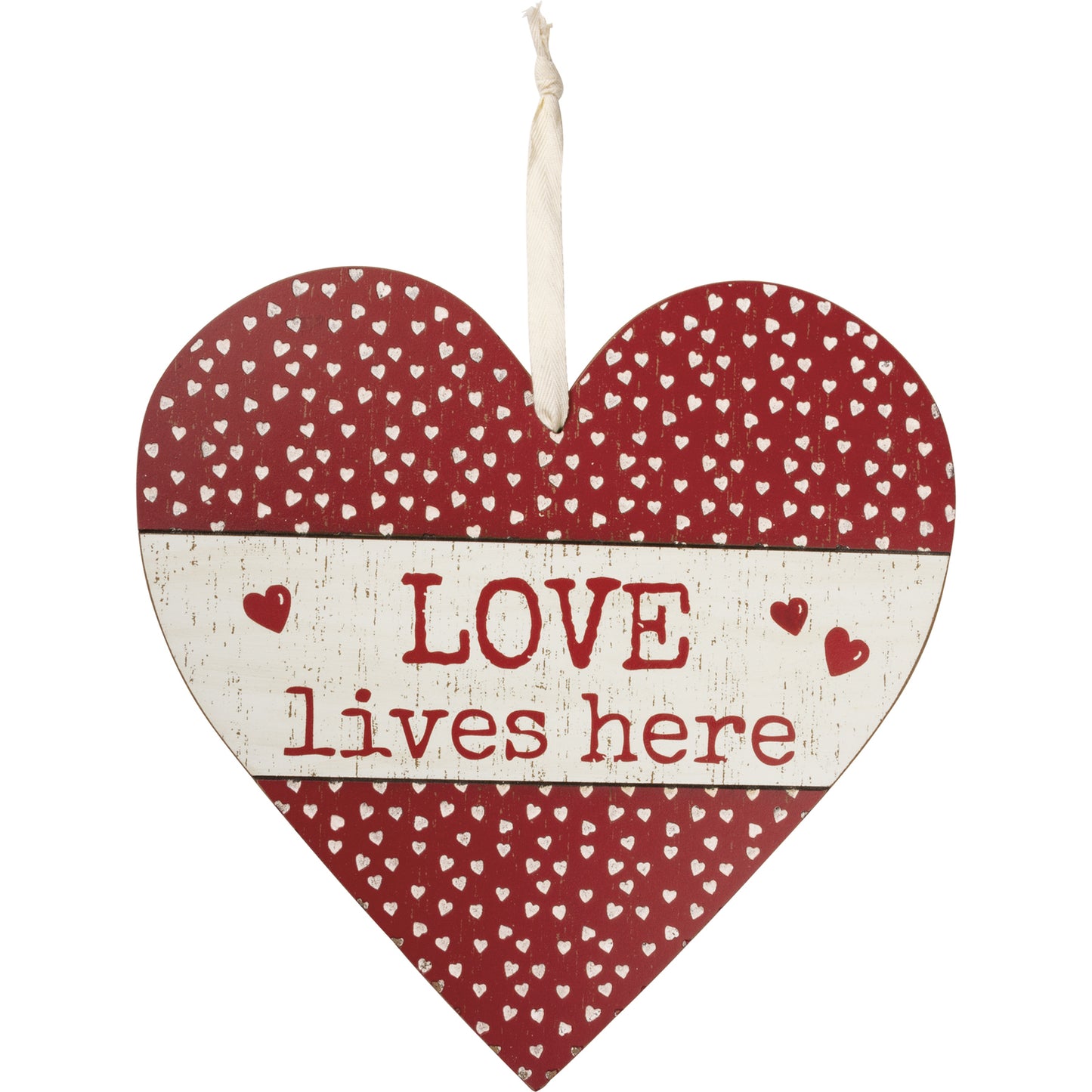 PBK Valentine Decor - Love Lives Here Wood Heart Door Wall Decor