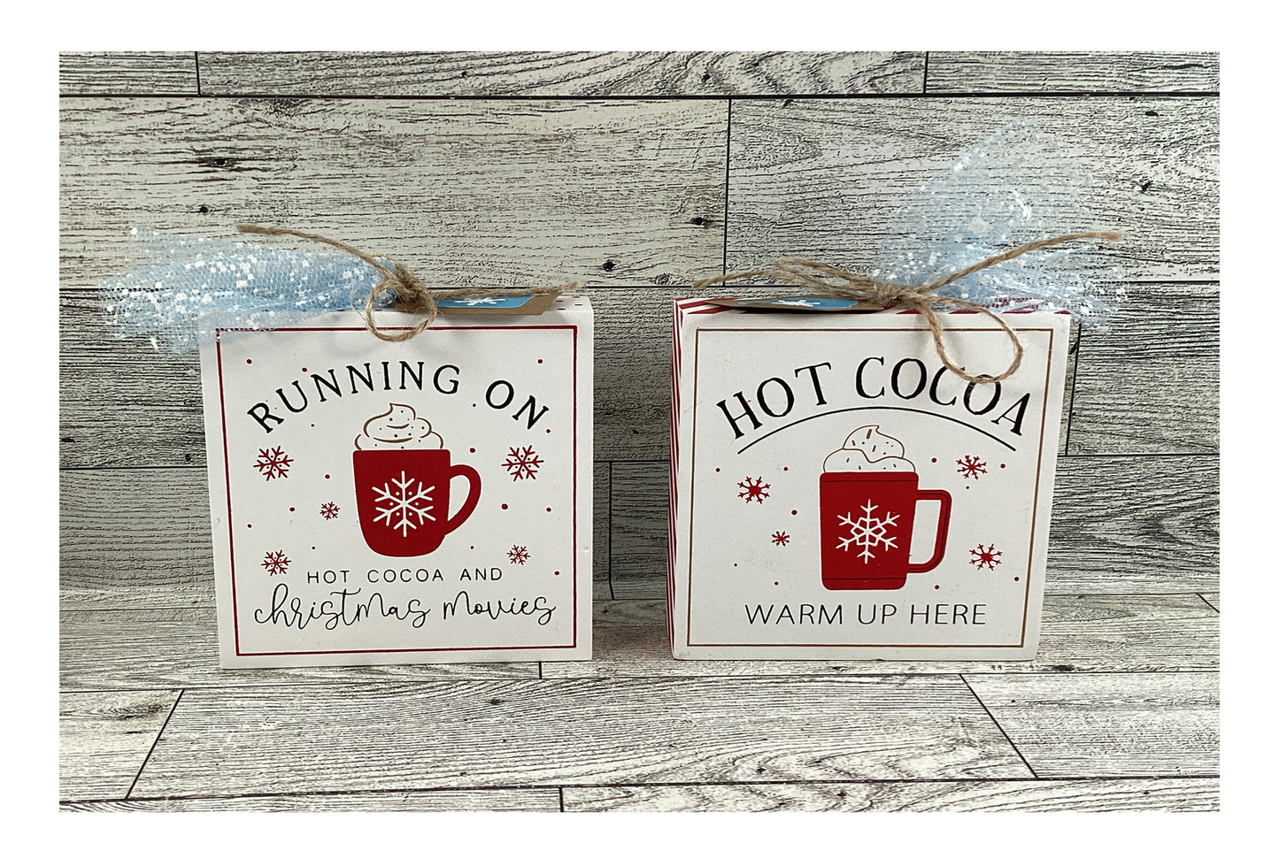 AGD Christmas Decor - Hot Chocolate Tier Tray Display 4pc Set