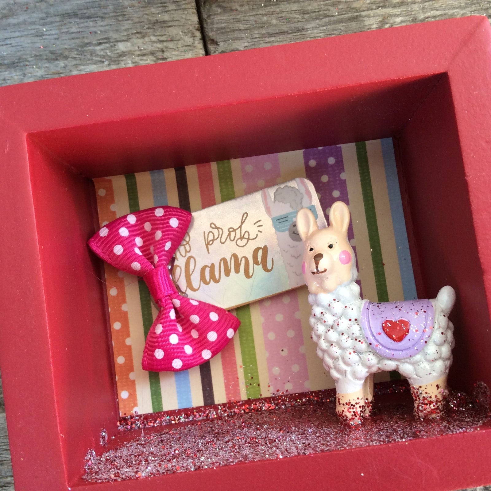 AGD Valentines Decor - No Prob Llama Box Sign