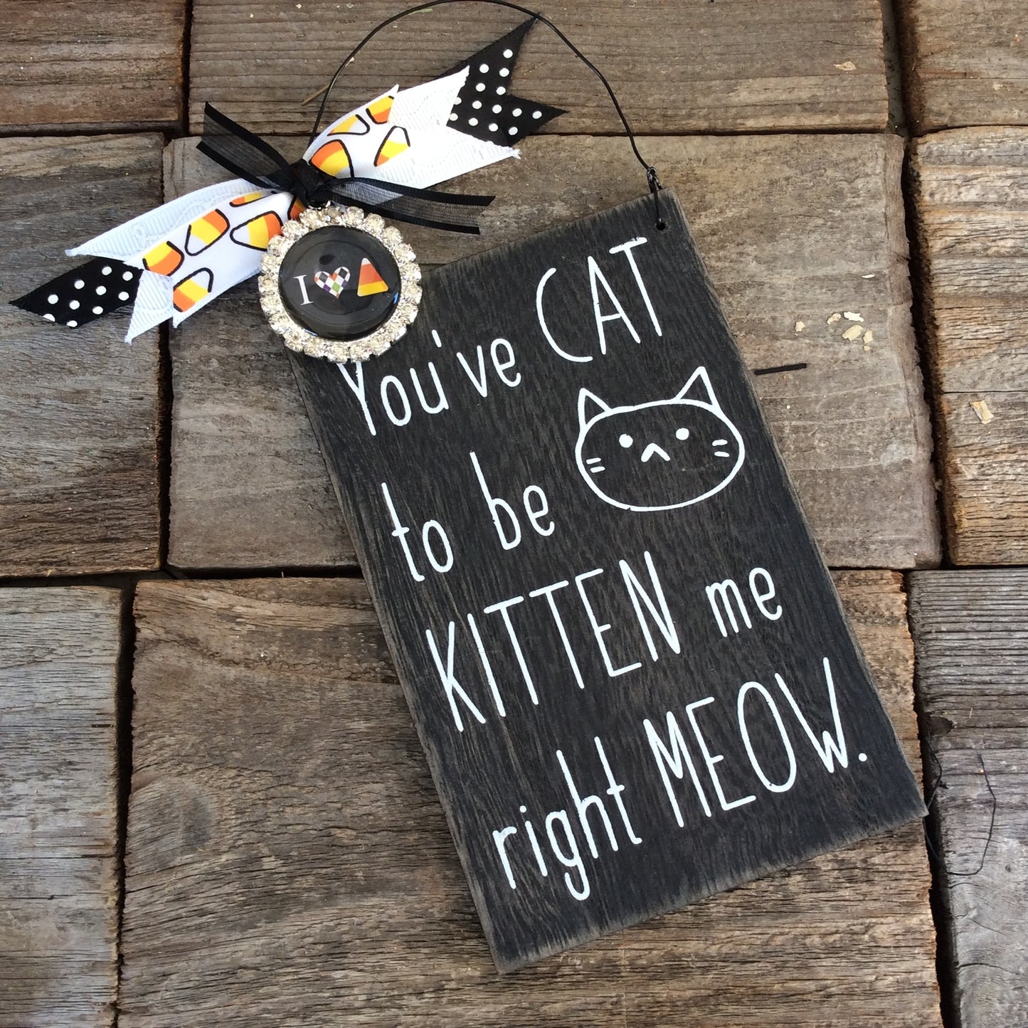 AGD Halloween Decor - Cat to be Kitten Meow Small Sign Ornament