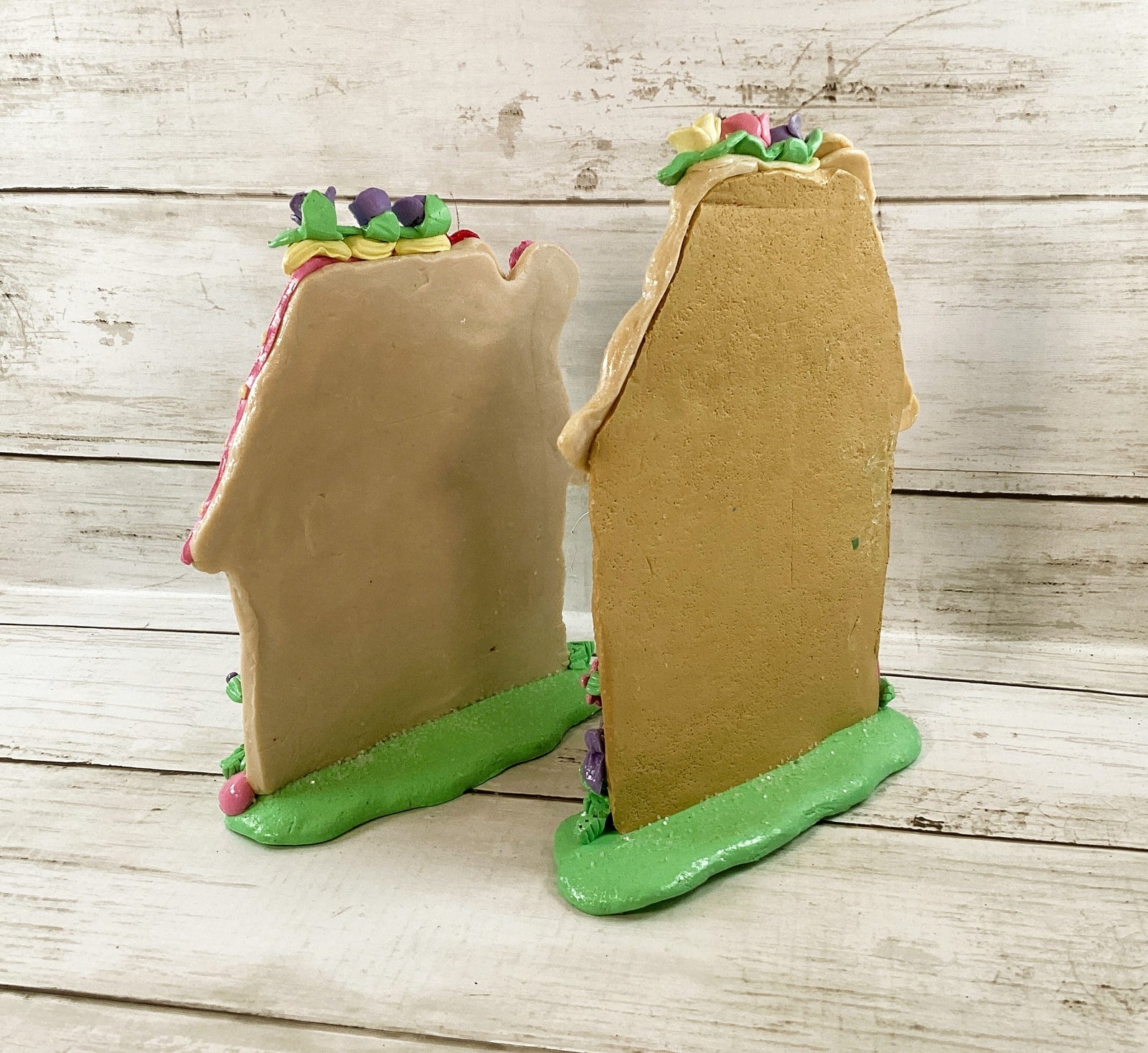 AGD Easter Spring Decor - Claydough Houses Candy Sisal Bottlebrush Trees