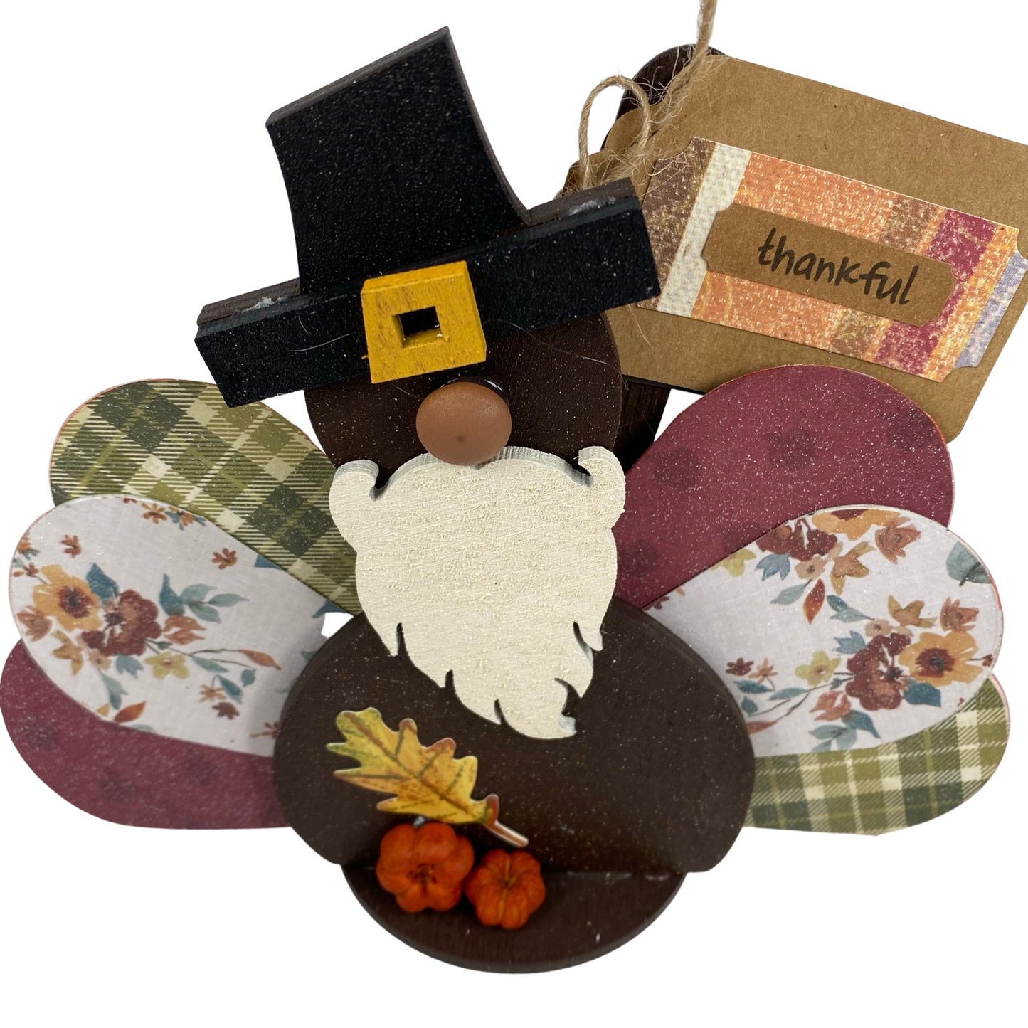 AGD Fall Decor - Thankful Turkey Gnome Sitter