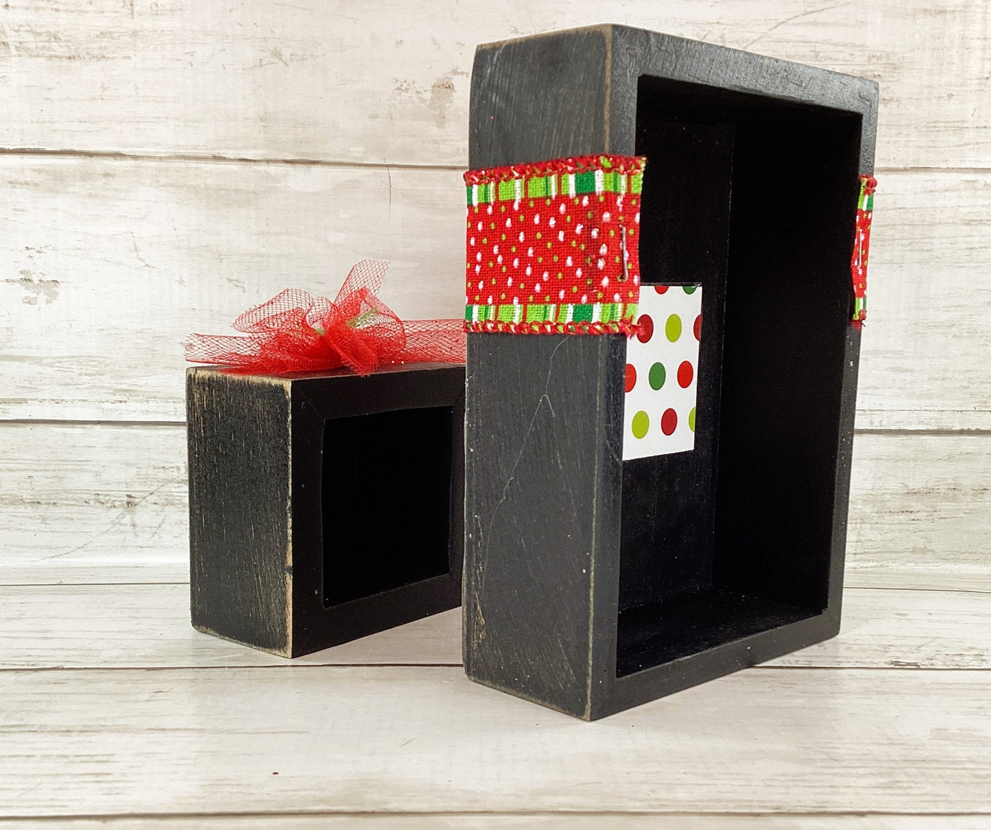 AGD Christmas Decor - Whimsy Green Monster Wood Gift Box Signs 2pc