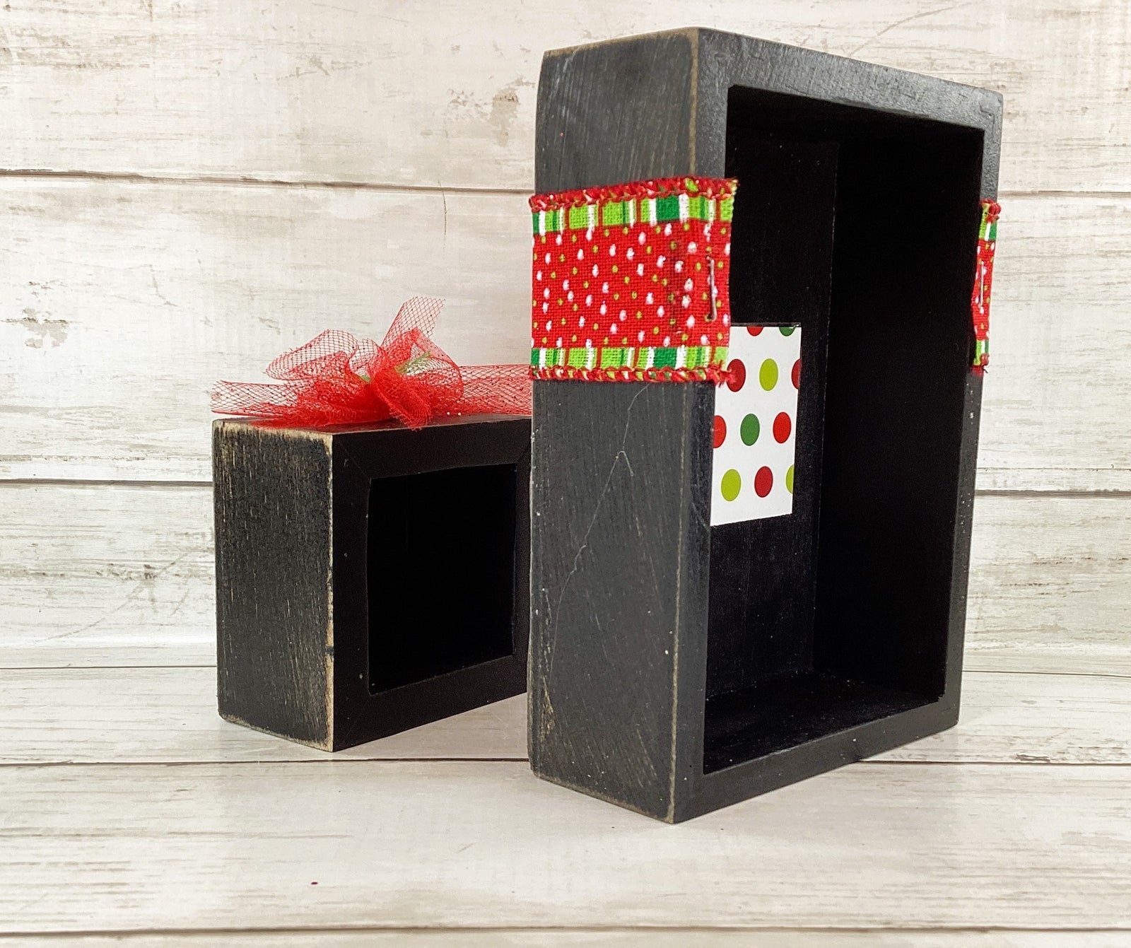 AGD Christmas Decor - Whimsy Green Monster Wood Gift Box Signs 2pc