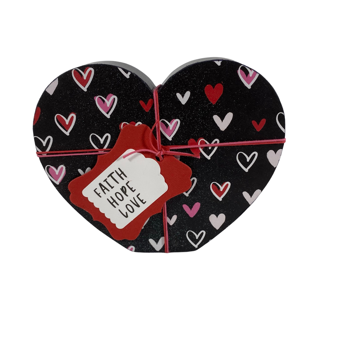 AGD Valentines Decor - Ole Lena Fabric Gnomes Faith Hope Love Heart 3pc