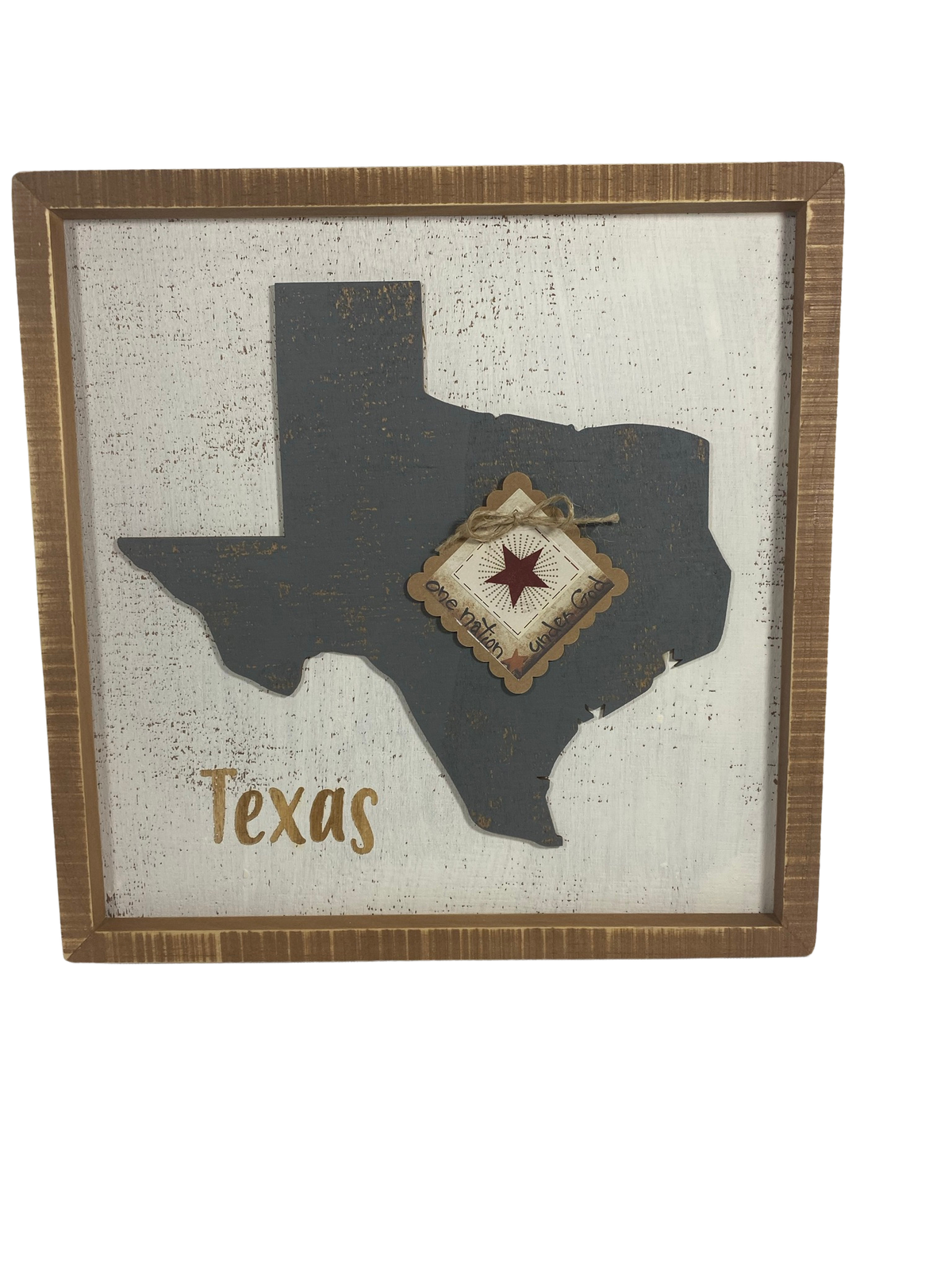 AGD Patriotic Decor - One Nation Under GodTexas 3-D Wood Box Sign