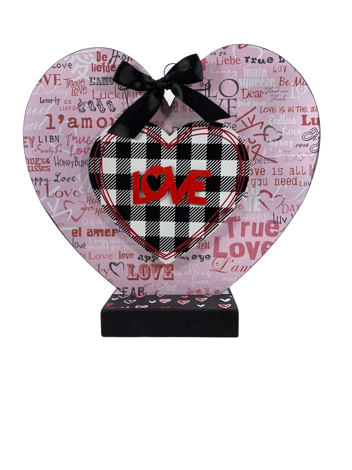 AGD Valentines Decor -  LOVE Double-sided Heart Table Sitter 12inch