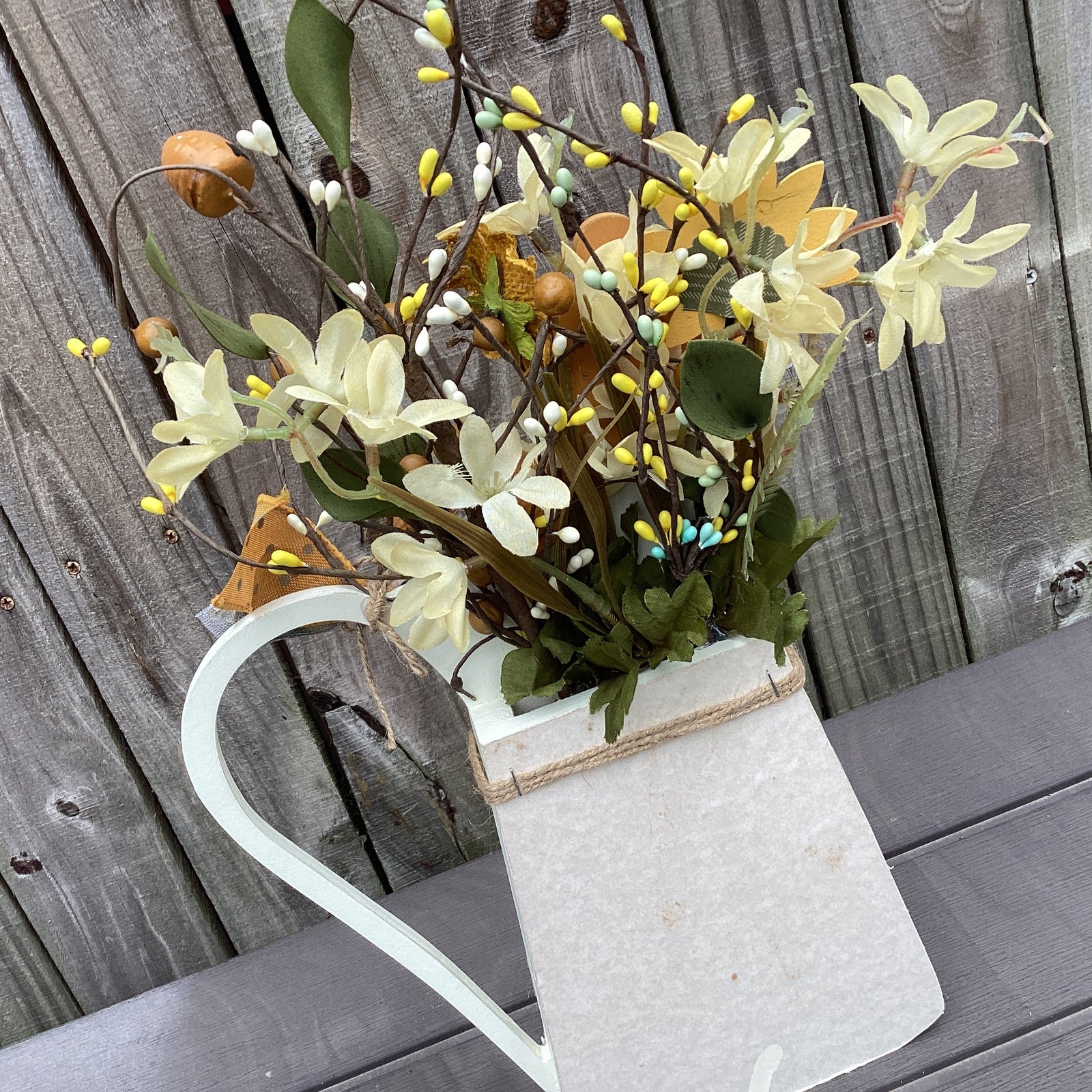 AGD Spring Decor -  Bee Happy Sunflower Floral Pitcher Display