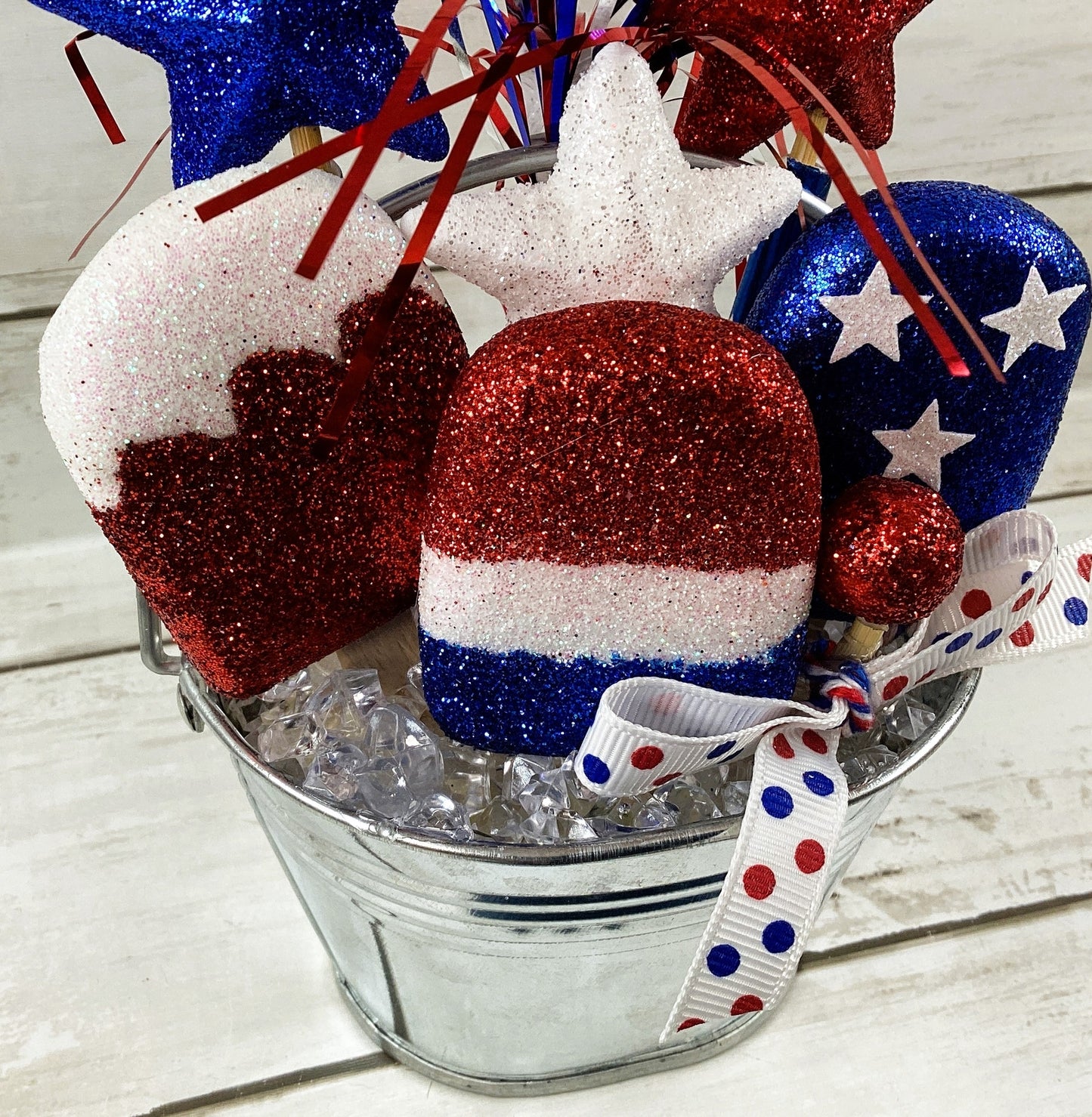 AGD Patriotic Decor - Gumball Machine Faux Ice Cream Tier Tray Display 2pc