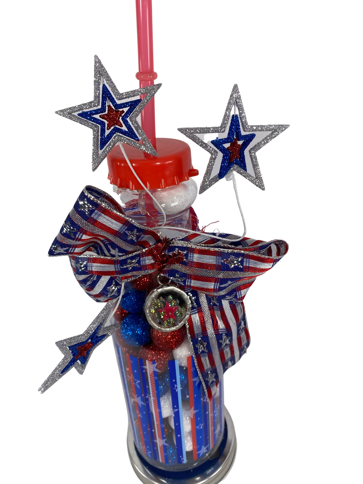 AGD Patriotic Decor - July 4th Lighted Bottle Display