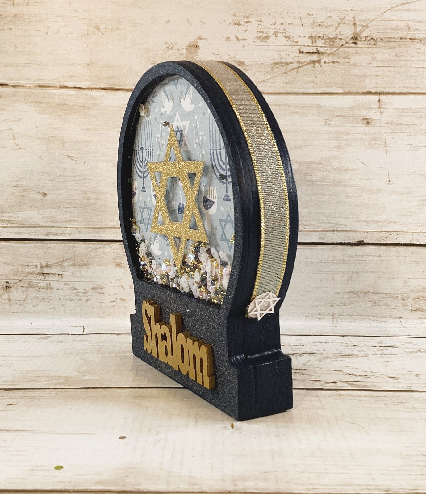 AGD Jewish Decor - Hanukkah Star of David Shalom Snowglobe
