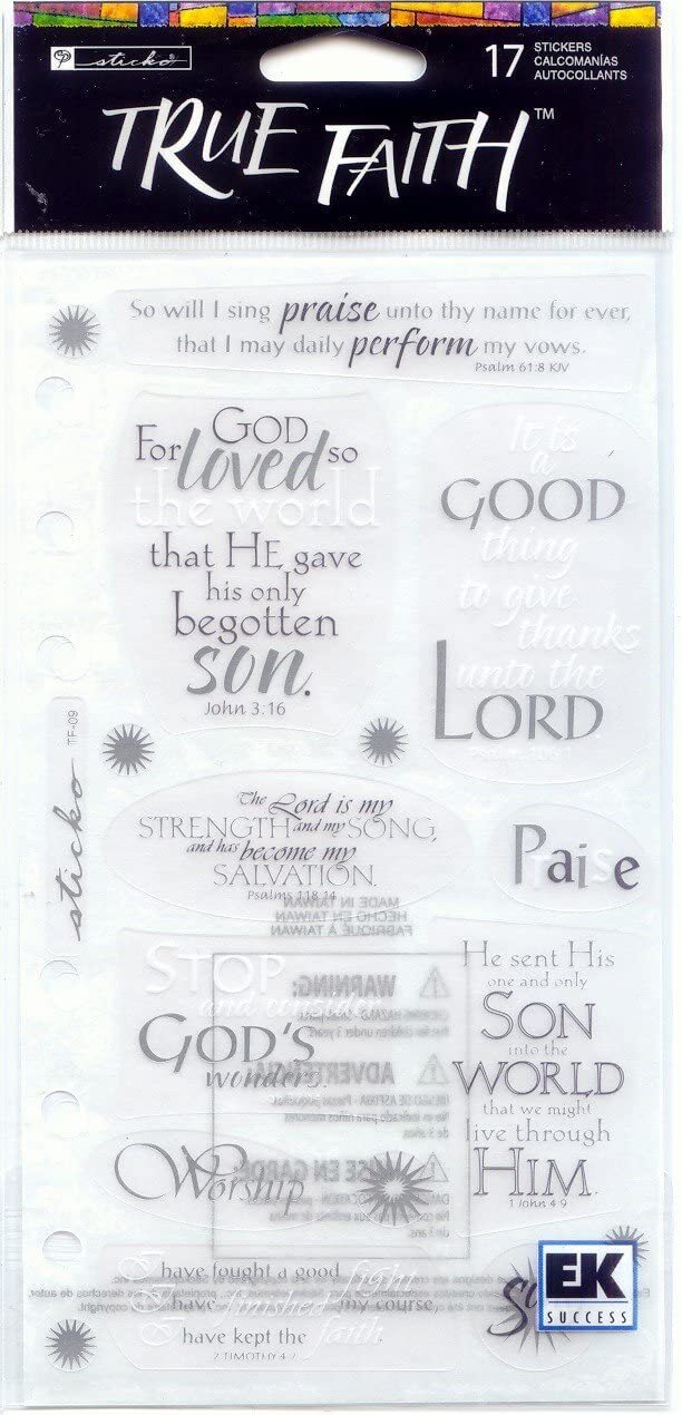 EK Success Craft Supply - Praise True Faith Bible Verse Stickers
