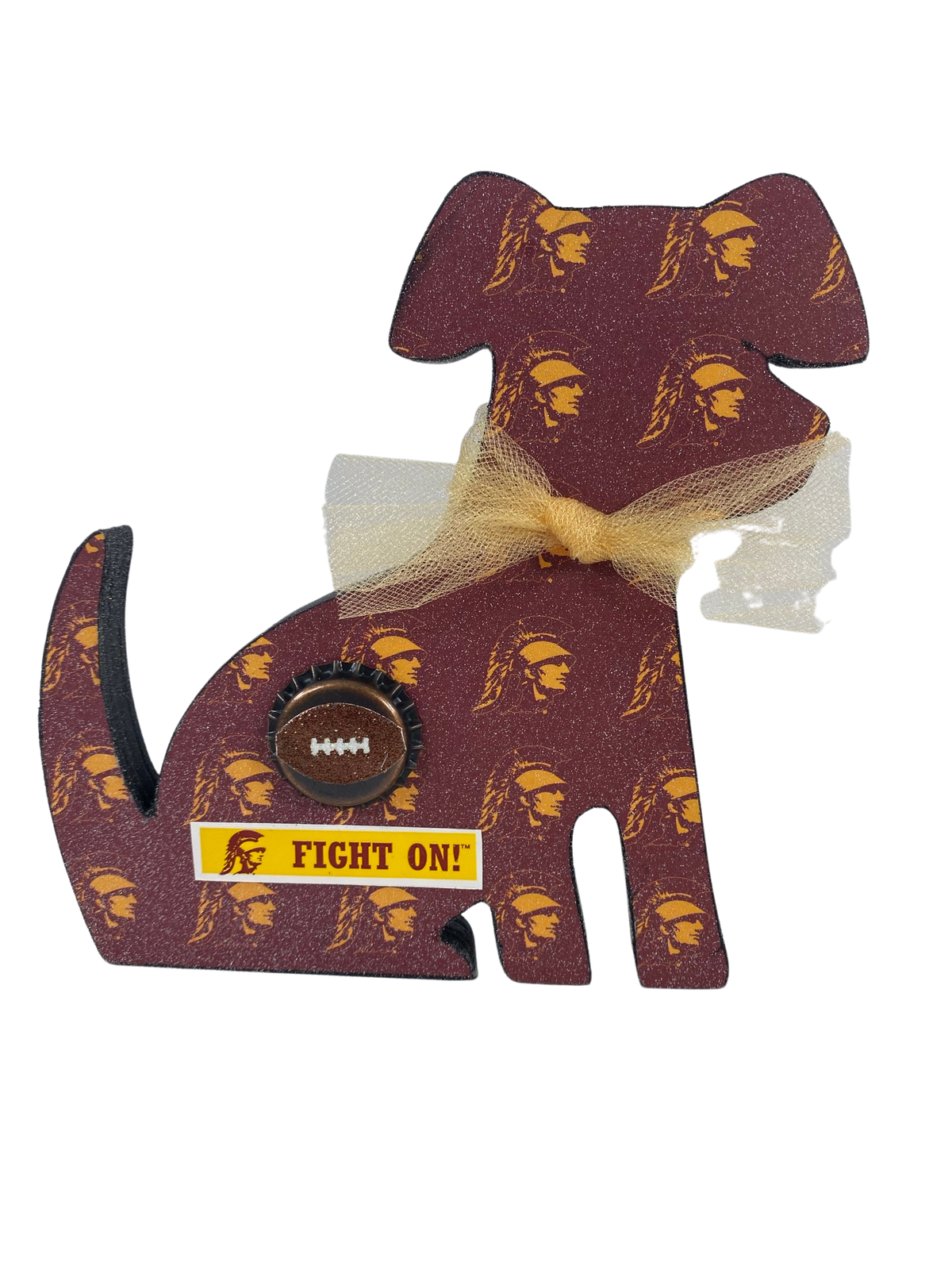 AGD Fall Decor - USC College Football Fight On Chunky Wood Sitter