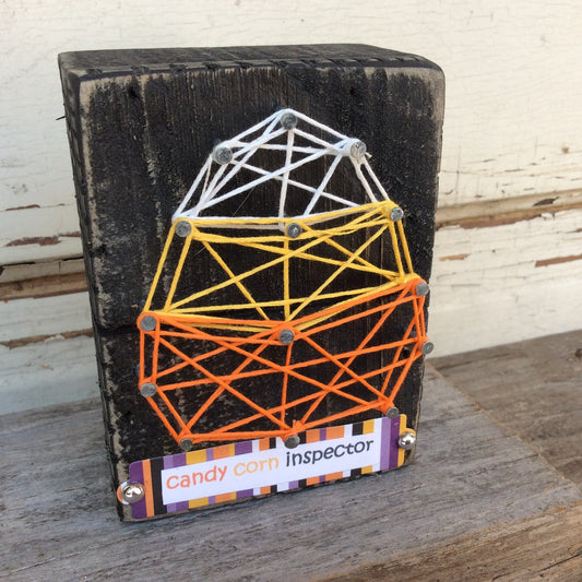 AGD Halloween Decor - Candy Corn Calories String Art Box Sign