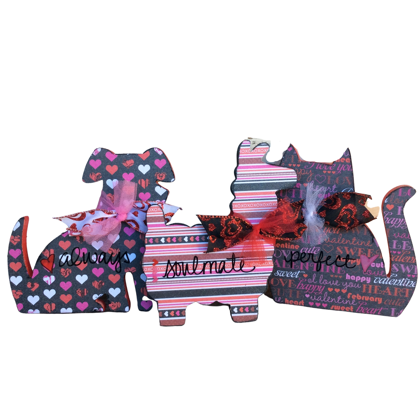 AGD Valentines Decor - Always Soulmate Perfect Llama Dog Cat 3pc
