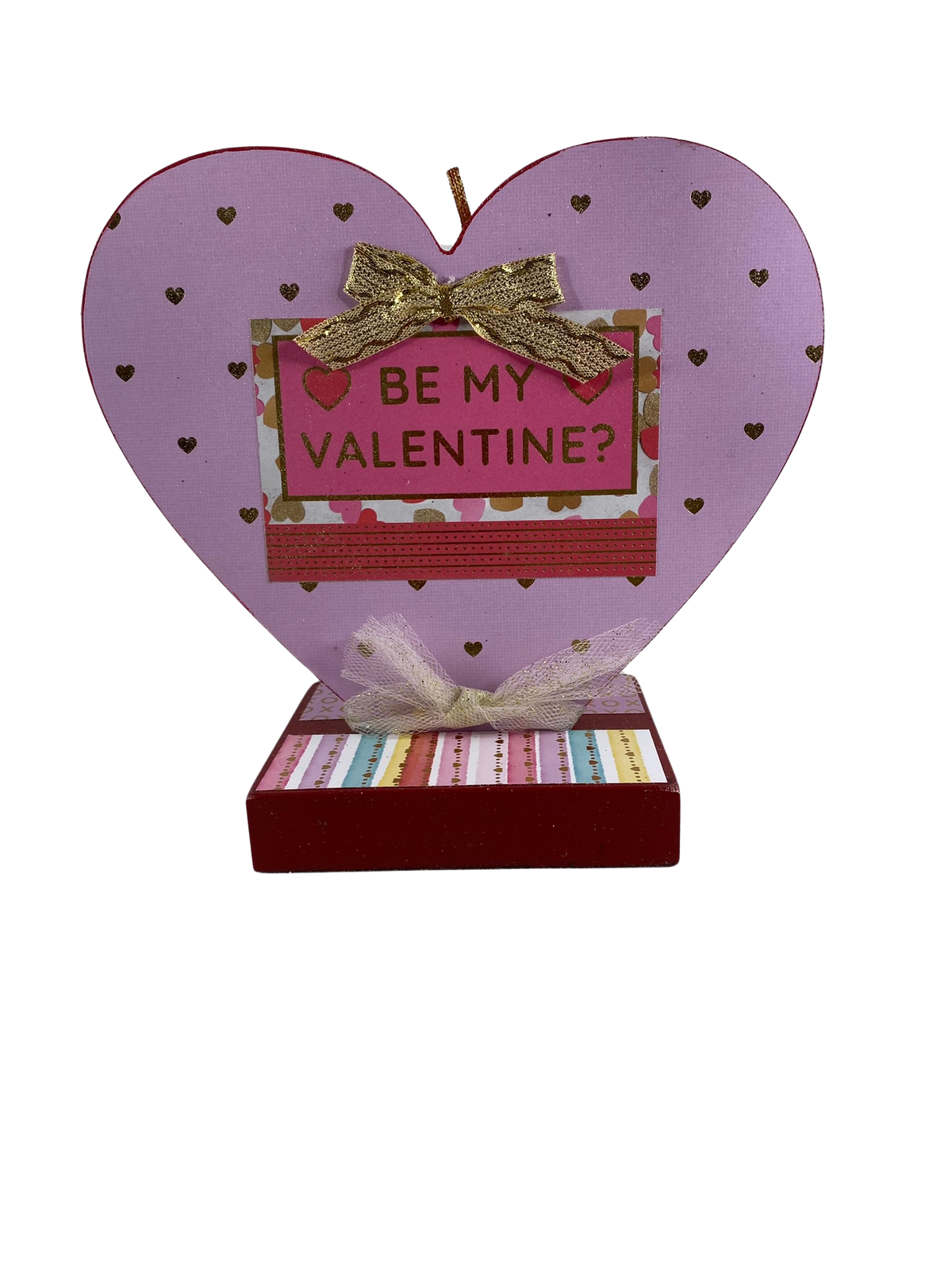 AGD Valentines Decor - Be Mine Double-sideHeart Table Sitter 10inch
