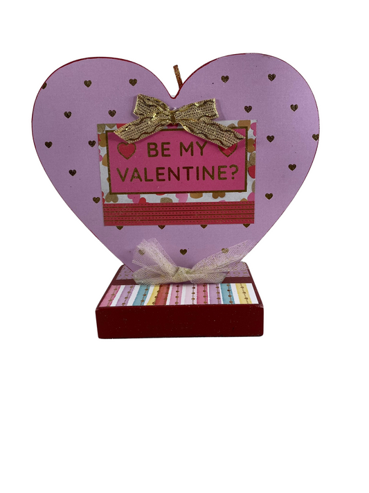 AGD Valentines Decor - Be Mine Double-sideHeart Table Sitter 10inch