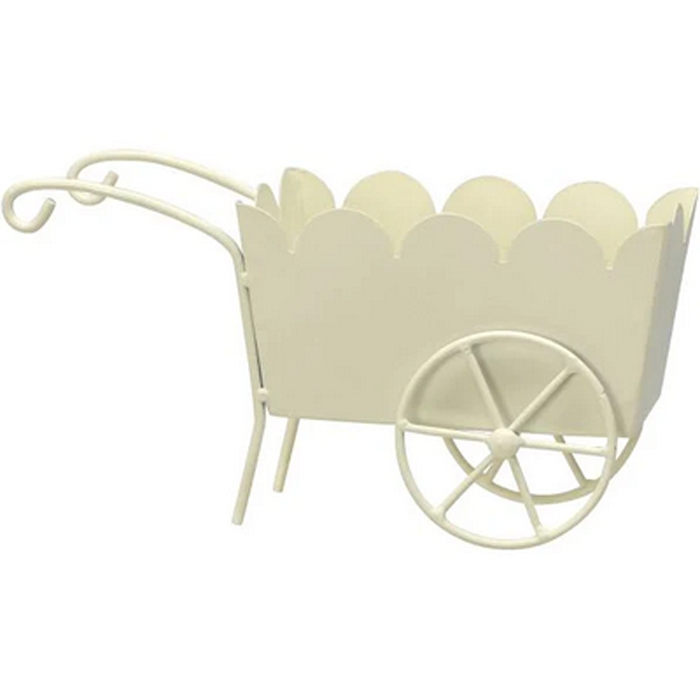 Michaels Decor Spring -  ScaPale Yellow Scalloped Metal Cart 10 inch