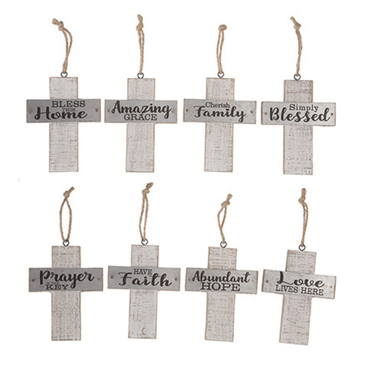 Darice Home Decor - Farmhouse Cross Ornaments 8pc Set